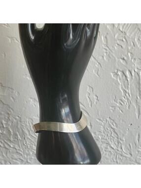 Hammered .925 Sterling Silver Cuff Bracelet One Size